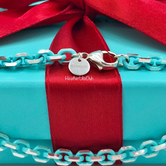 Rare! Authentic Tiffany & Co Blue Enamel & Silver Sparkler Chain Link Bracelet - Picture 6 of 9